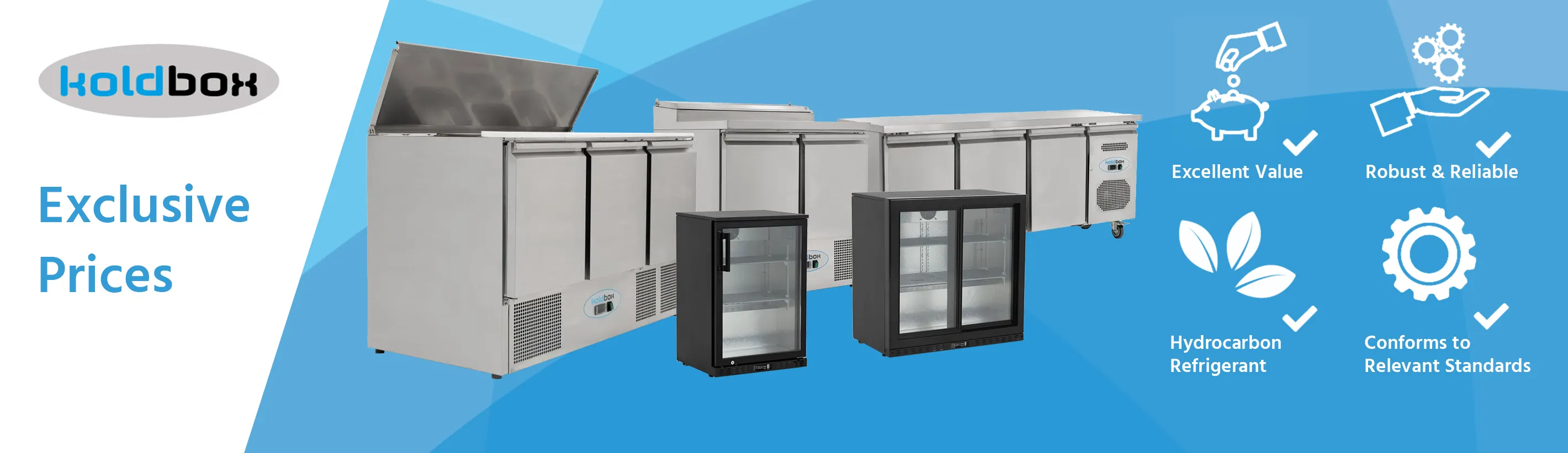 Koldbox Exclusive Prices. Excellent Value, Robust & Reliable, Hydrocarbon Refrigerant and Conforms to Relevant Standards