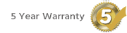 Manufacturers 5 Years Warranty - 5 Years Parts Only For NON UK Mainland (including some areas of the Scottish Highlands) Postcodes